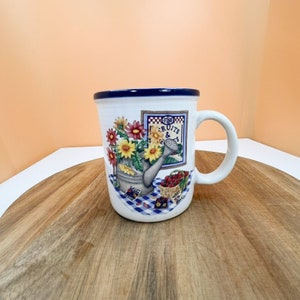 Vintage Garden Coffee Mug - Floral Coffee Cup - Vintage Stoneware Mug - Vintage Flower Mug
