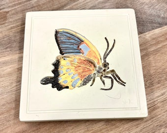 Vintage Butterfly Coaster: Boho Shelf Decor