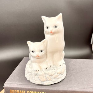 Vintage Porzellan Katzenfiguren - Weiße Katzenfigur - Vintage Katzendekor