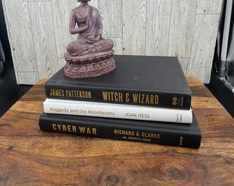 Decorative Book Trio: Black & White Vintage Display Books