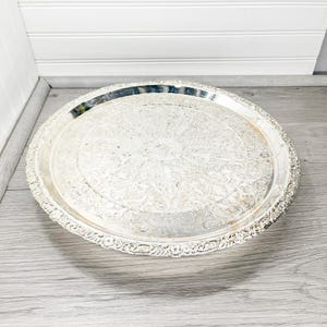 Vintage Silverplate Lazy Susan Serving Tray - Art Nouveau Platter