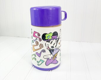Termo vintage de Minnie Mouse: taza de viaje Disney de los años 80
