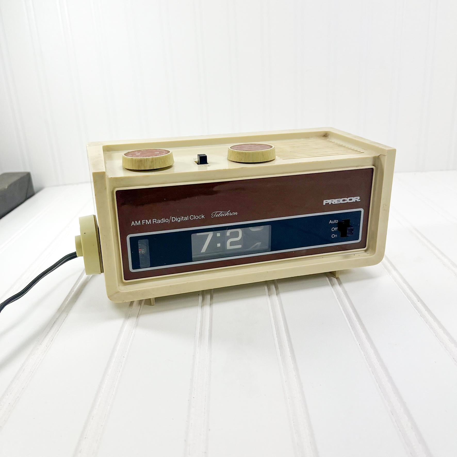 Vintage Precor 945 Telechron Flip Numbers AM/FM Radio Alarm Clock