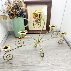 Vintage Brass 5-Arm Candle Holder - Wall Candelabra Home Decor