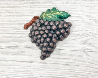 Vintage fruitmagneet - retro keukendecor - kitscherige magneet druiven