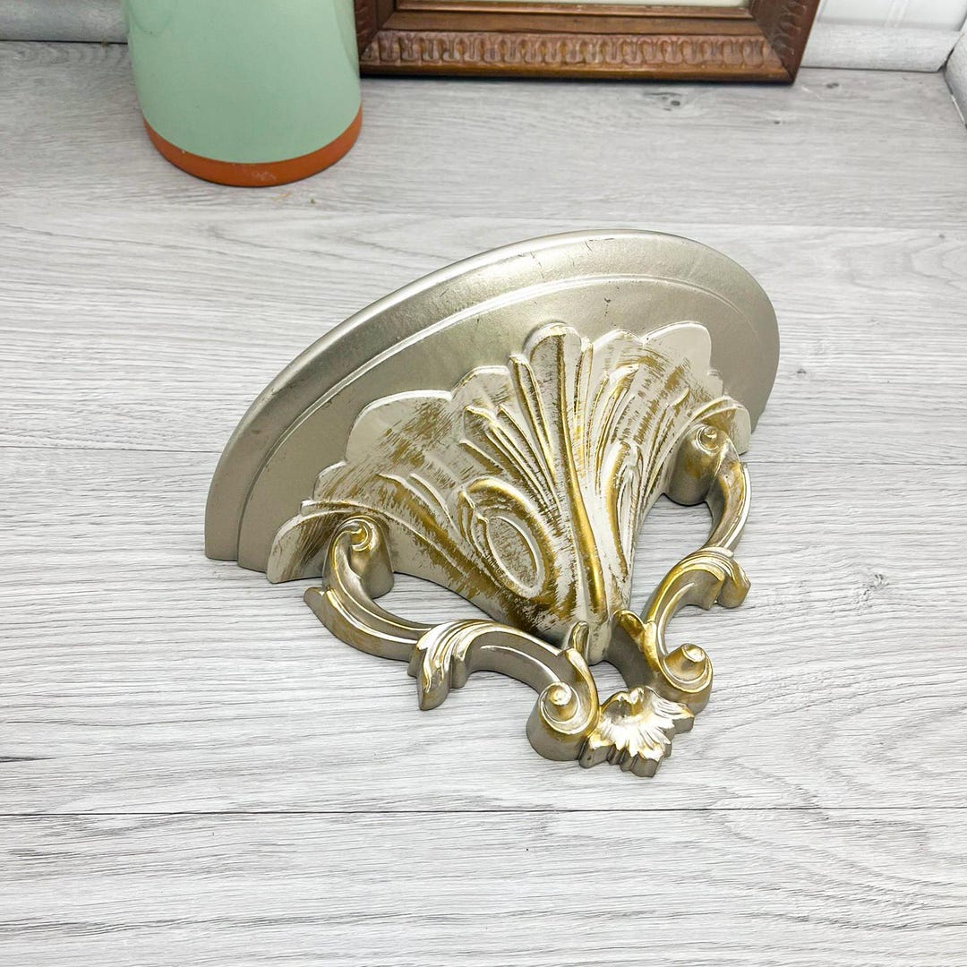 White And Gold Wall Shelf