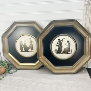 Vintage Pressed Tin Greek Wall Hanging Set - Brass Finish