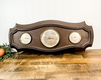 Estación meteorológica vintage, termómetro, higrómetro y barómetro Airguide.