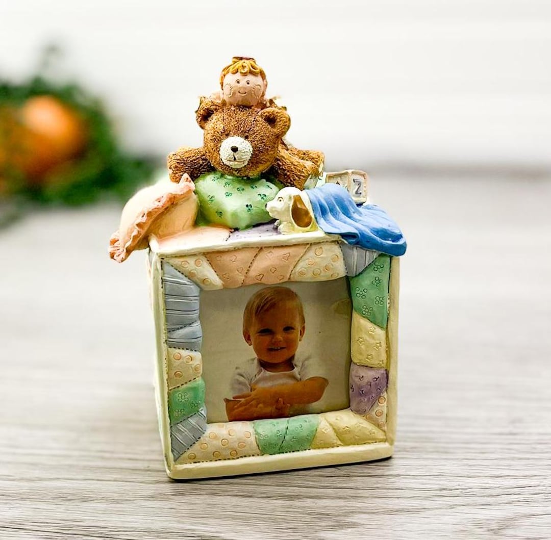 Vintage Musical Baby Photo Cube: Teddy Bear Nursery Decor - Etsy