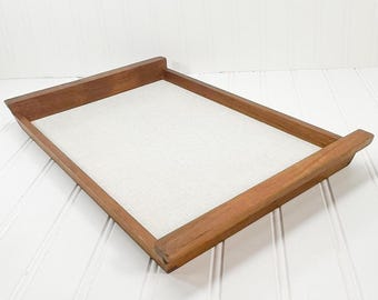 Midcentury Modern Teak Appetizer Tray with Wood Handles