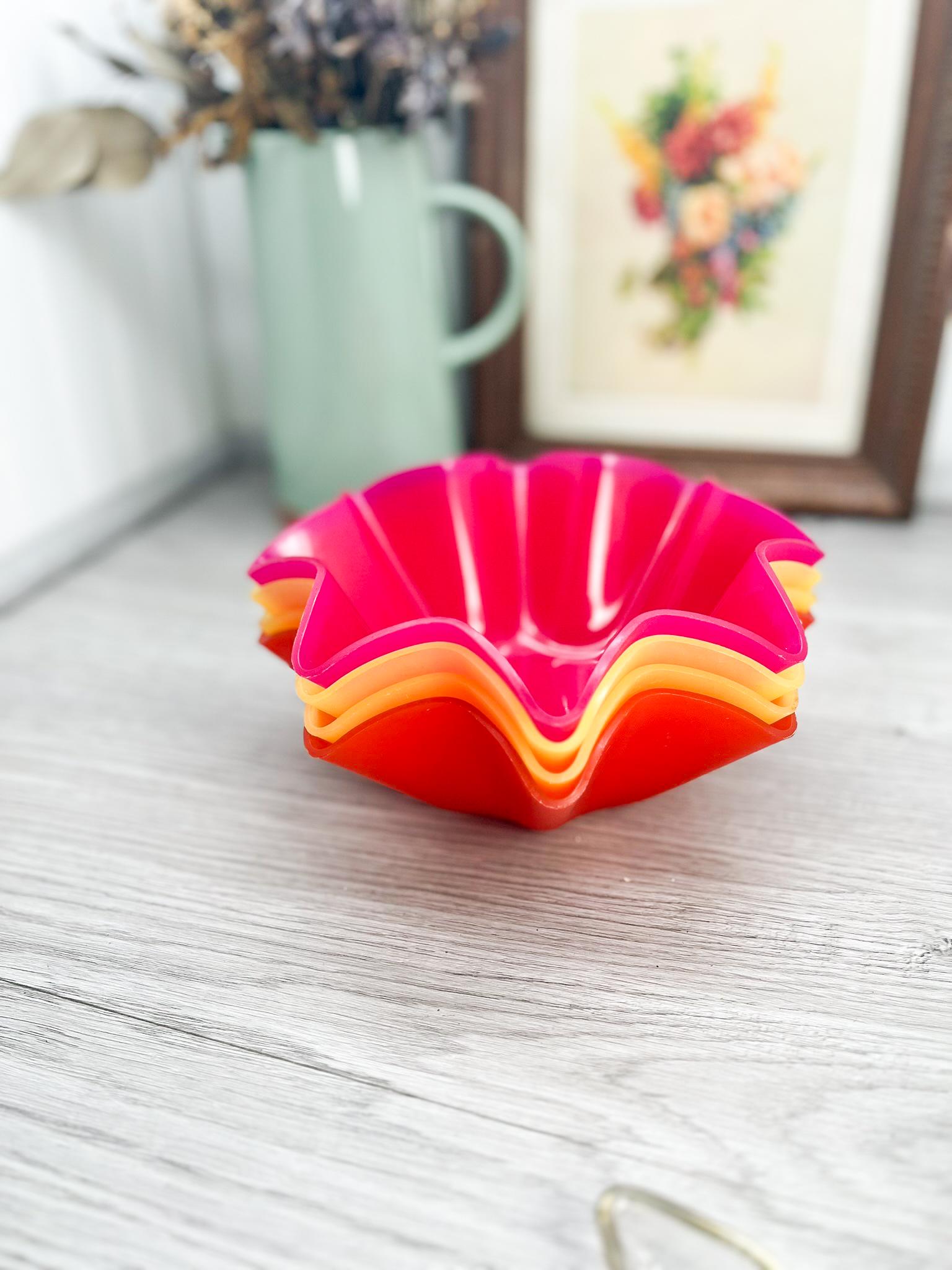 Vintage Tupperware Wavy Bowl Set: 80s-90s Plastic Chip Bowls - Etsy