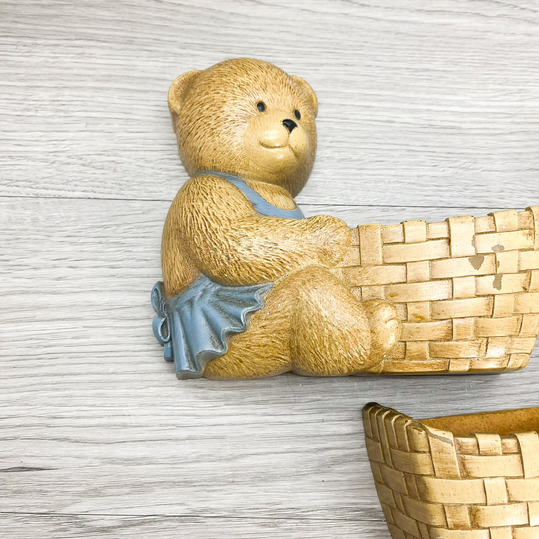 Vintage Teddy Bear Wall Shelves: 1980s Burwood Homco Decor (set of