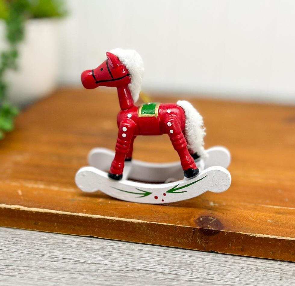 Vintage Miniature Wooden German Rocking Horse Ornament - Etsy