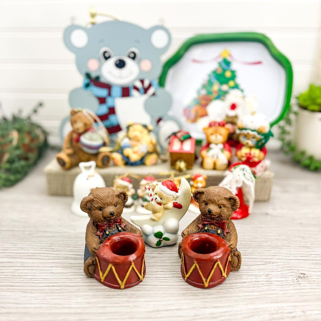 Teddybär Christmas Ornament Vintage Teddy Bear Christmas Ornaments: 18-piece Holiday Decor Set