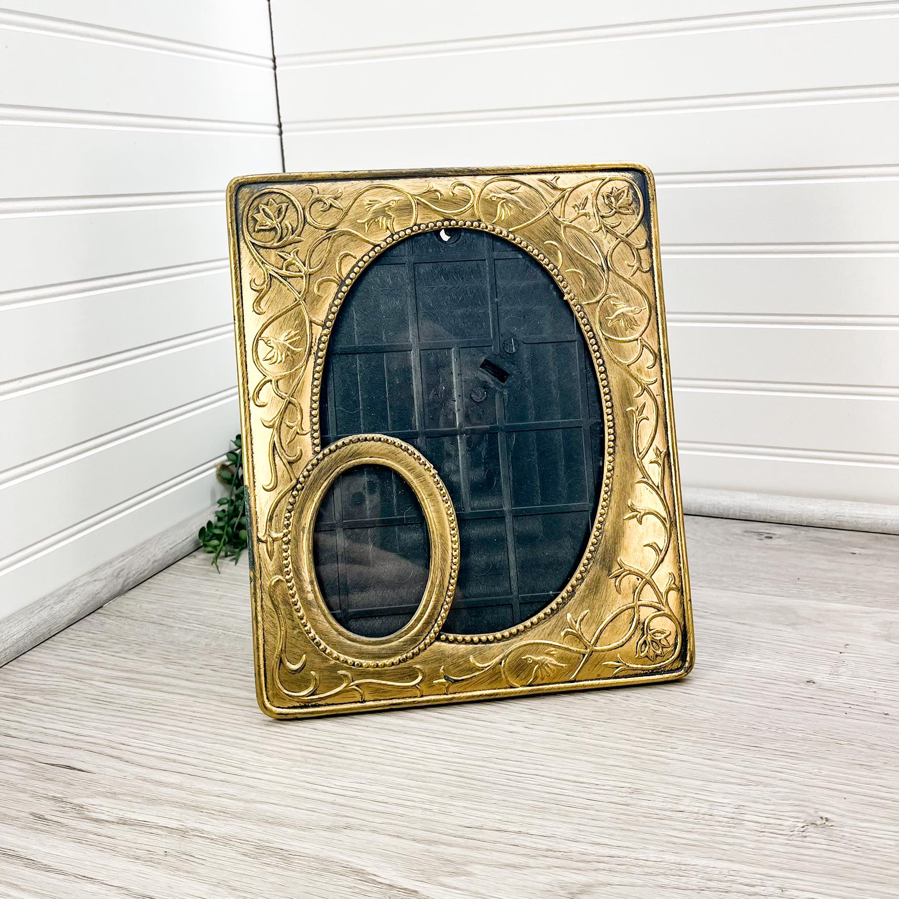 Vintage Faux Brass Picture Frame: Gold Ornate Trim, 6x9 Inch - Etsy