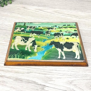 Kitschy Cow Wall Decor: Vintage Farmhouse Art, USA Made