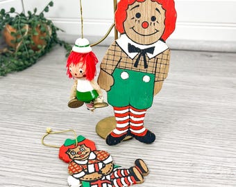 ラガディ・アン＆アンディ・ウッド クリスマスオーナメントまたは