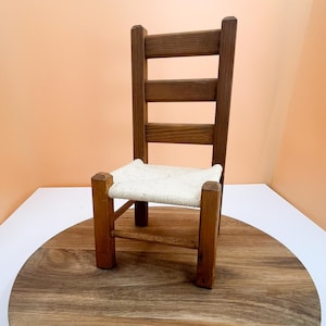Vintage Wooden Doll Chair - Miniature Wood Doll Chair - Wooden Doll Furniture - Unique Plant Stand
