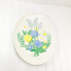 Vintage Floral Ceramic Wall Plaque - Atlantic Mould Pansies