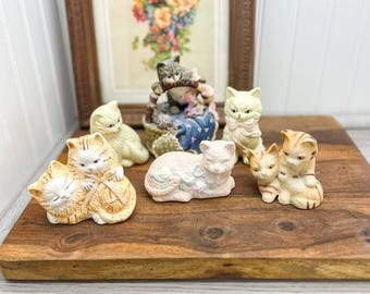 Vintage Porcelain Kitten Figurine: Choose Your Cat Decor