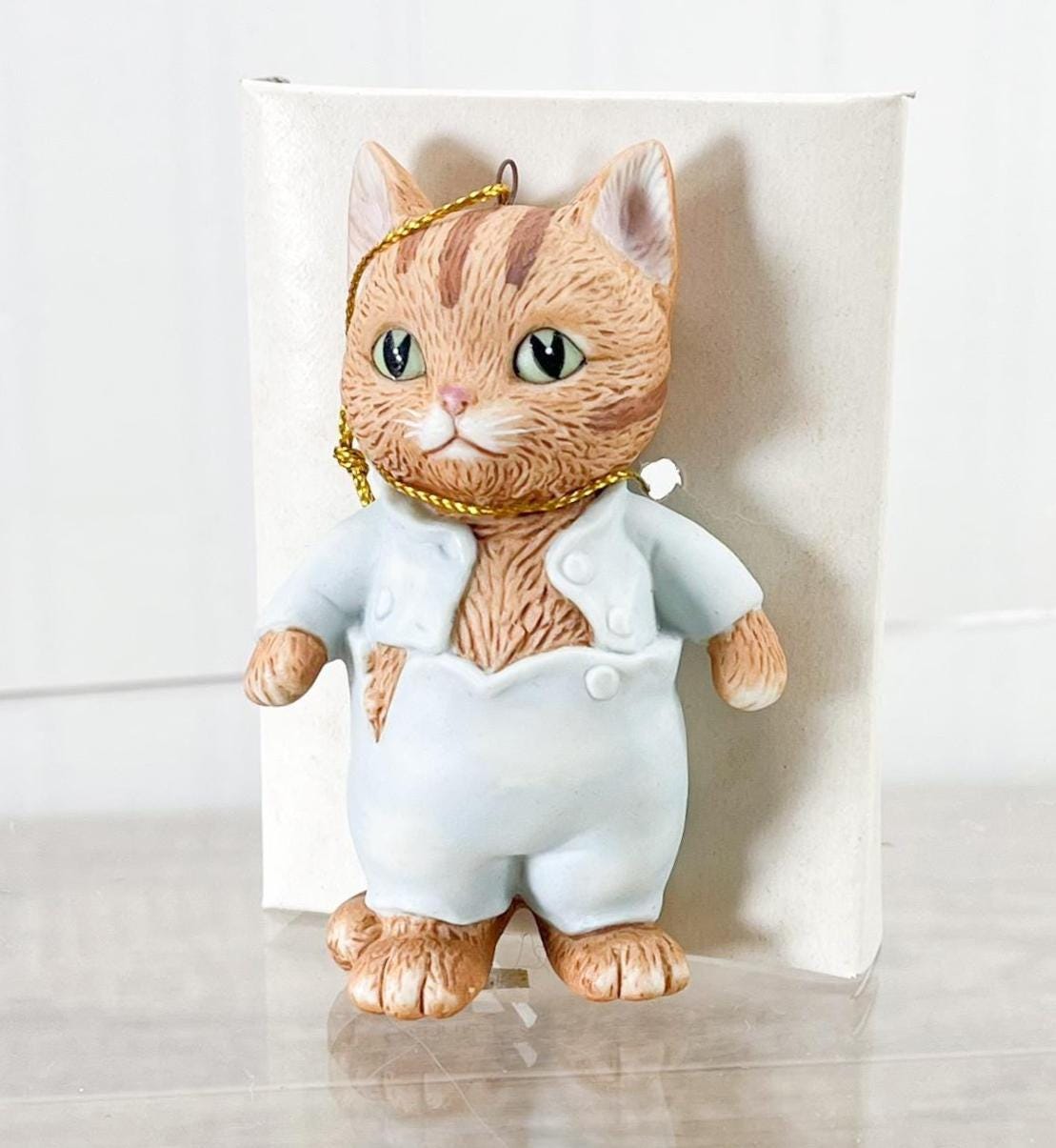 Vintage Beatrix Potter Tom Cat Ornament - 1990 Porcelain Holiday