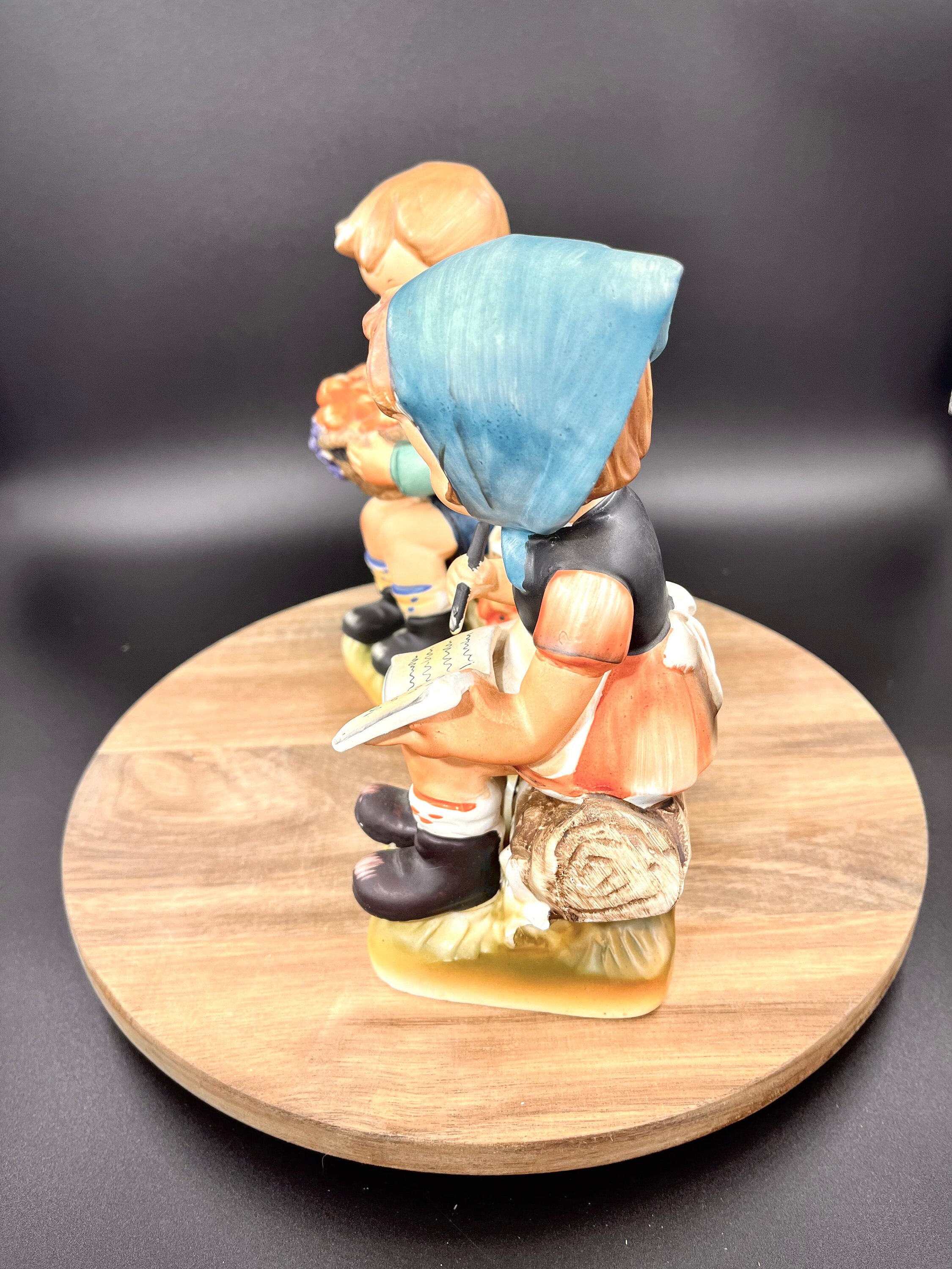 Vintage Enesco Figurines: Porcelain Girl With Book & Boy With