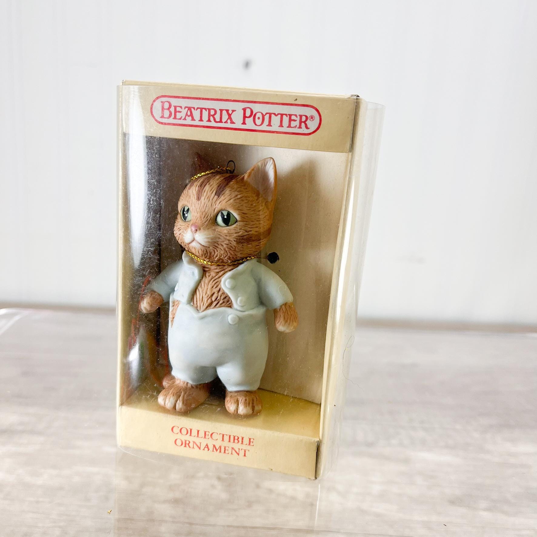 Vintage Beatrix Potter Tom Cat Ornament - 1990 Porcelain Holiday