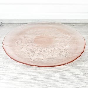 Vintage Pink Depression Glass Serving Plate - Pink Jeanette Windsor Platter - Midcentury Pink Glass - Vintage MCM Pink Serving Dish