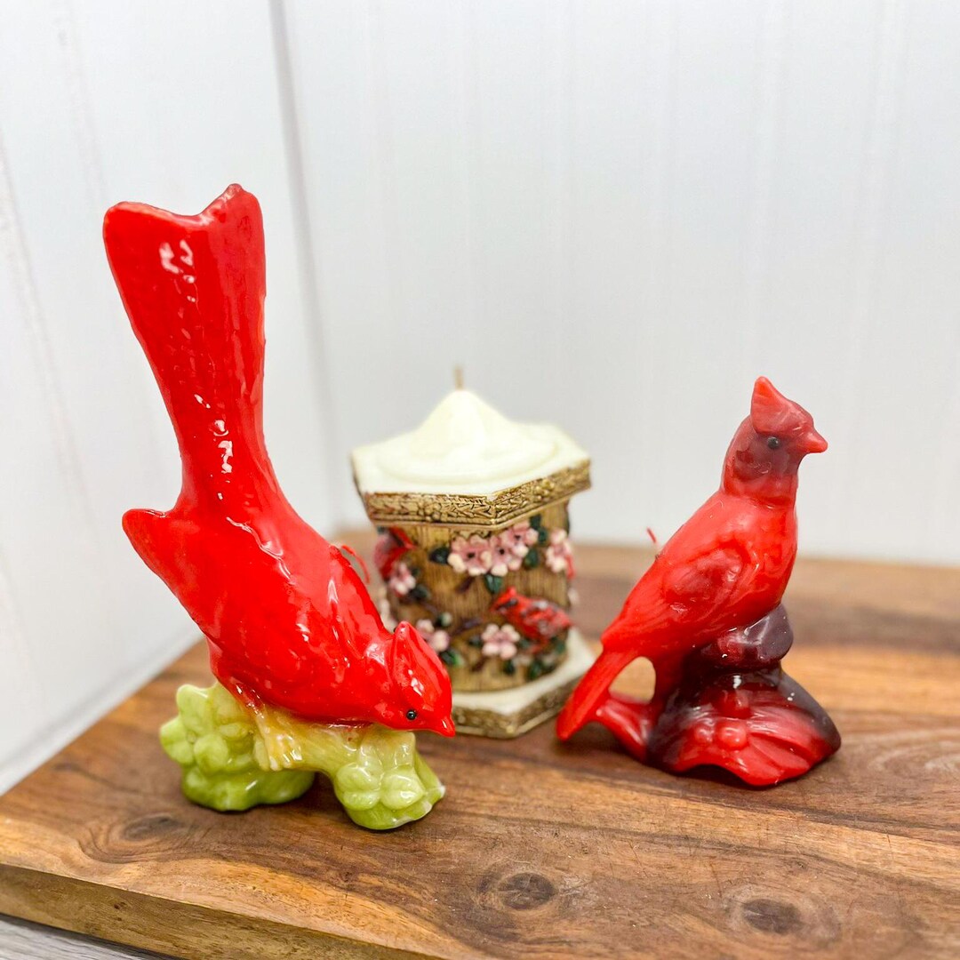 ヴィンテージ レッド カーディナル キャンドル 3個セット - エンペラー