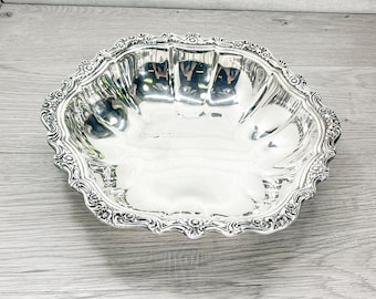 Vintage Silverplate Serving Tray: Art Nouveau Ornate Border