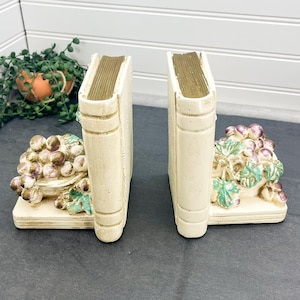 Vintage Chalkware Bookends - Art Deco Book Shelf Decor