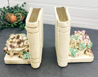 Vintage Chalkware Bookends - Art Deco Book Shelf Decor