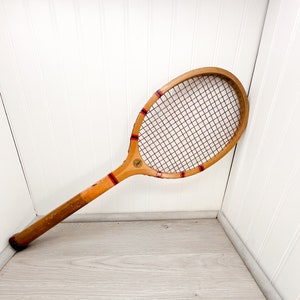 Miroir Ancien Avec Raquettes De Tennis Wright & Ditson - 25,5x11,5 Pouces - Vintage