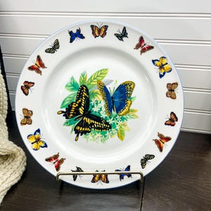 Vintage Butterfly Plate - Tabletops Unlimited Butterflies 10.5&quot; Platter - Decorative Butterfly Plate