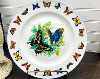Vintage Butterfly Plate - Tabletops Unlimited Butterflies 10.5&quot; Platter - Decorative Butterfly Plate