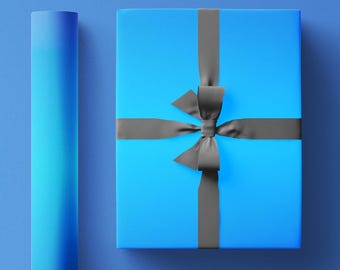 Rollo de papel de regalo degradado azul, único y genial, para cumpleaños, Navidad, Día del Padre, Día de la Madre y cualquier festividad.