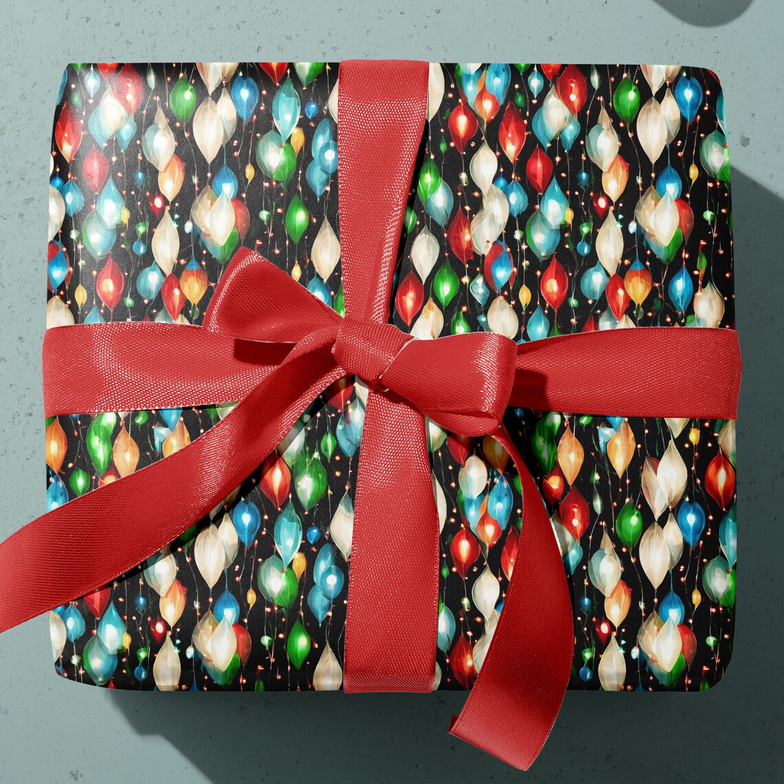 Vintage Christmas Lights Wrapping Paper Roll, Beautiful Unique Gift ...