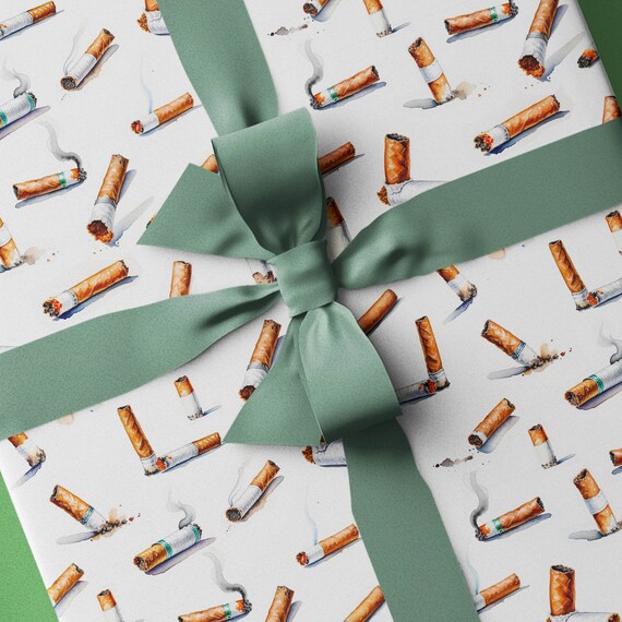 funny cigarette gifts Funny Cigarette Wrapping Paper, Watercolor Print for Holiday Gifts,  Birthday Presents, Anniversaries or Any Other Occasion, Smoker Gift Wrap