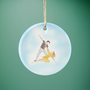 White Christmas Tap Dance Ornament With Original Illustration Iconic Holiday Movie Tap Costumes, Classic and Unique Holiday Decor