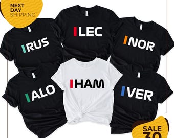 Camiseta personalizada de piloto de Fórmula 1 2026 / Camiseta de Fórmula 1 / Equipo de carreras / Camiseta de carreras de F1 / Fórmula 1 / Regalo de camiseta de Fórmula / Regalo de F1