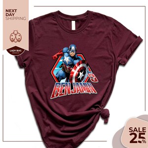a t - shirt with captain america on it