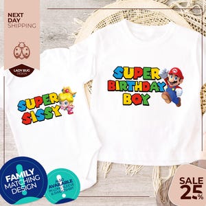 Super Mario Birthday Shirt | Super Mario Shirt | Mario Family Shirts | Mario Family Birthday Shirts | Mario Shirt | Mario Shirt Birthday