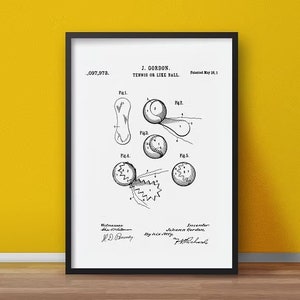 Poster Tennis Ball Patent - Printable Wall Art