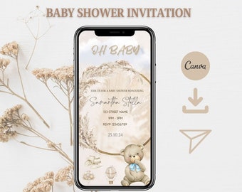 Neutral Baby Shower Invitation, Baby Shower Invitation, Digital Animated Invitation, Baby Shower.