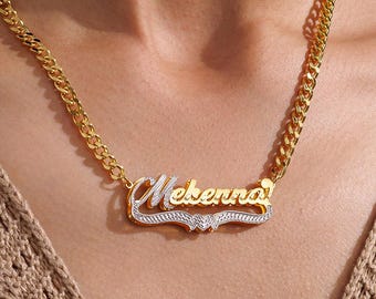 Gepersonaliseerde ketting met scriptnaam, aangepaste ketting met naamplaatje