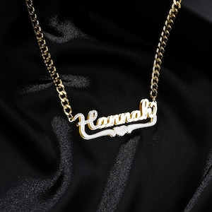 Personalized Name Necklace, Gold Name Pendant, Nameplate Necklace, Custom Name Jewelry Gift, Necklace for Women, Jewelry Gift