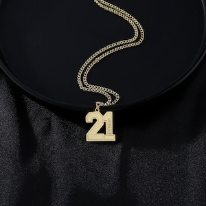 Personalized Number Necklace: 18K Gold Sport Jewelry