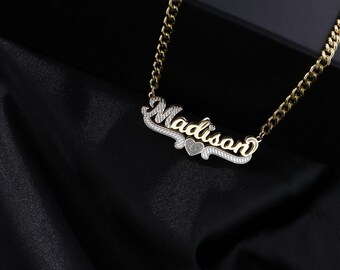 Benutzerdefinierte vergoldete Namen Halskette, personalisierte Schmuck Geschenk
