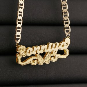 Collar con nombre personalizado, collar con letras personalizado, regalo para mamá, regalos personalizados, joyería con nombre simple, collar con nombre doble, collar con nombre plantado