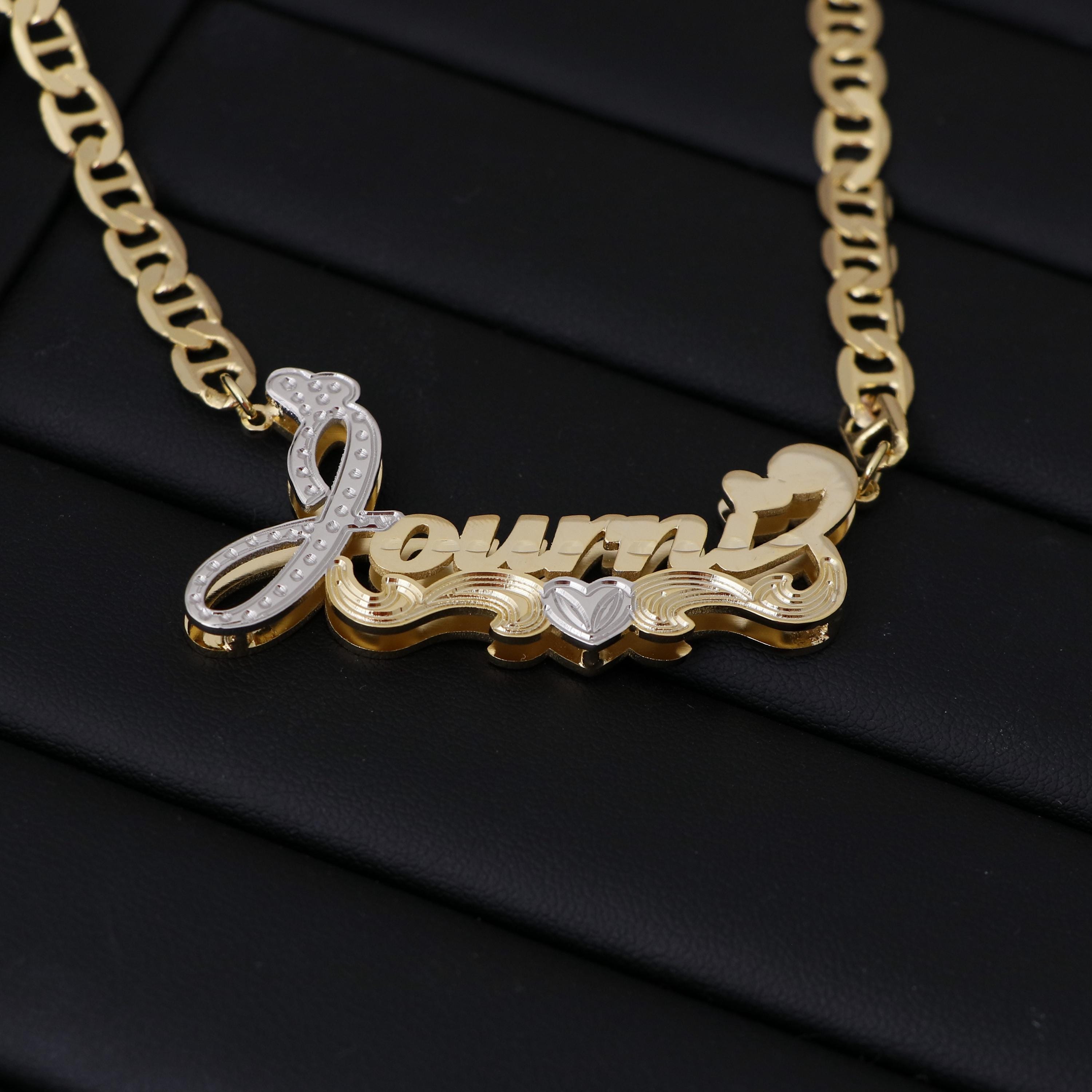 Double Name Plate Necklace